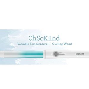 NIB CONAIR  OhSoKind for Fine Hair 1 Inch Ceramic Curling Wand CD955